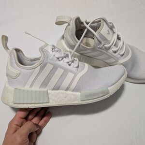 Adidas Women's NMD_R1 Triple White Prime Blue Size 6